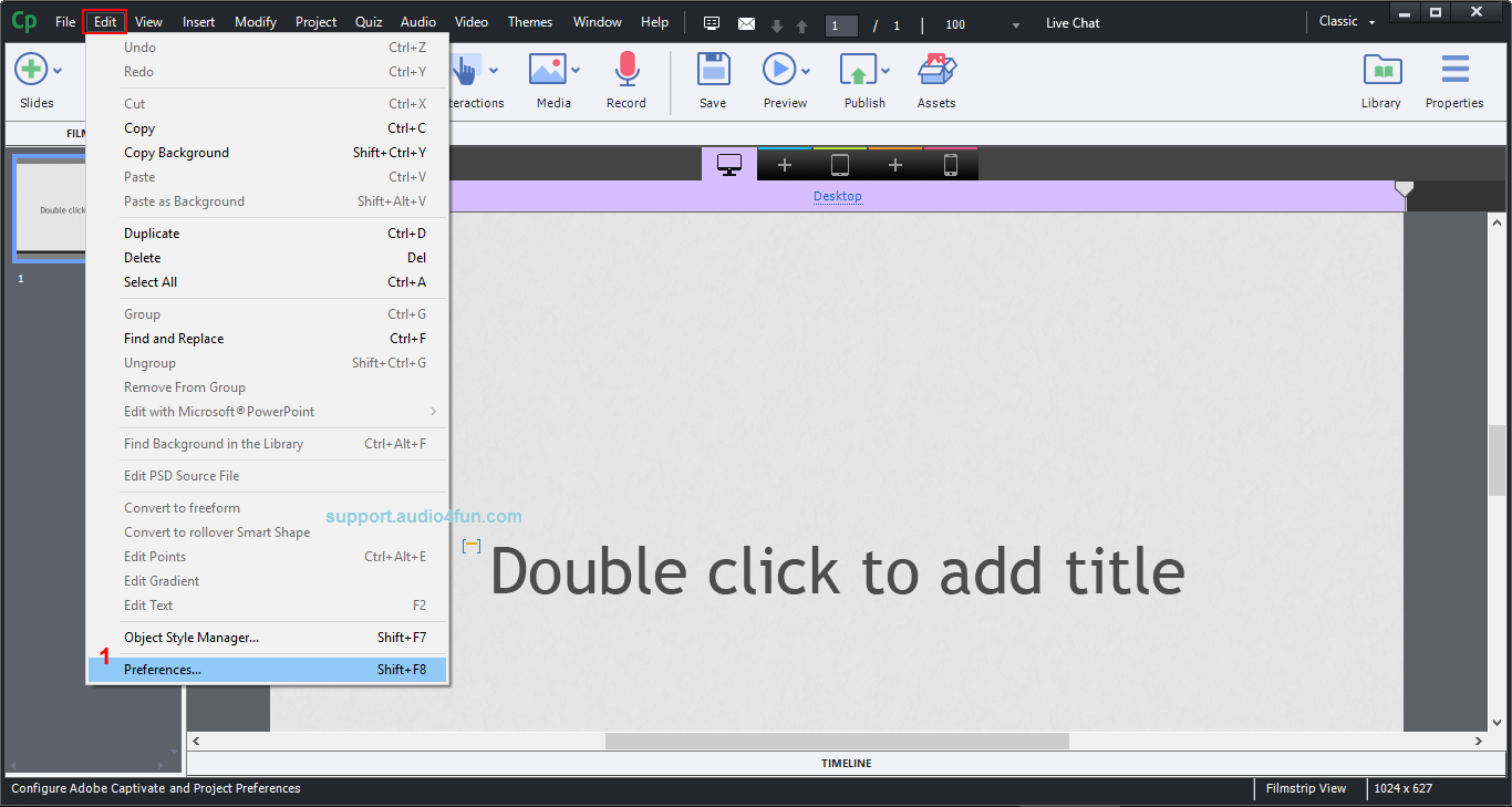 Change voice while using Adobe Captivate Audio4fun Support Center